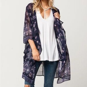 Band of Gypsies Floral Sheer Kimono - XS/S - NWOT